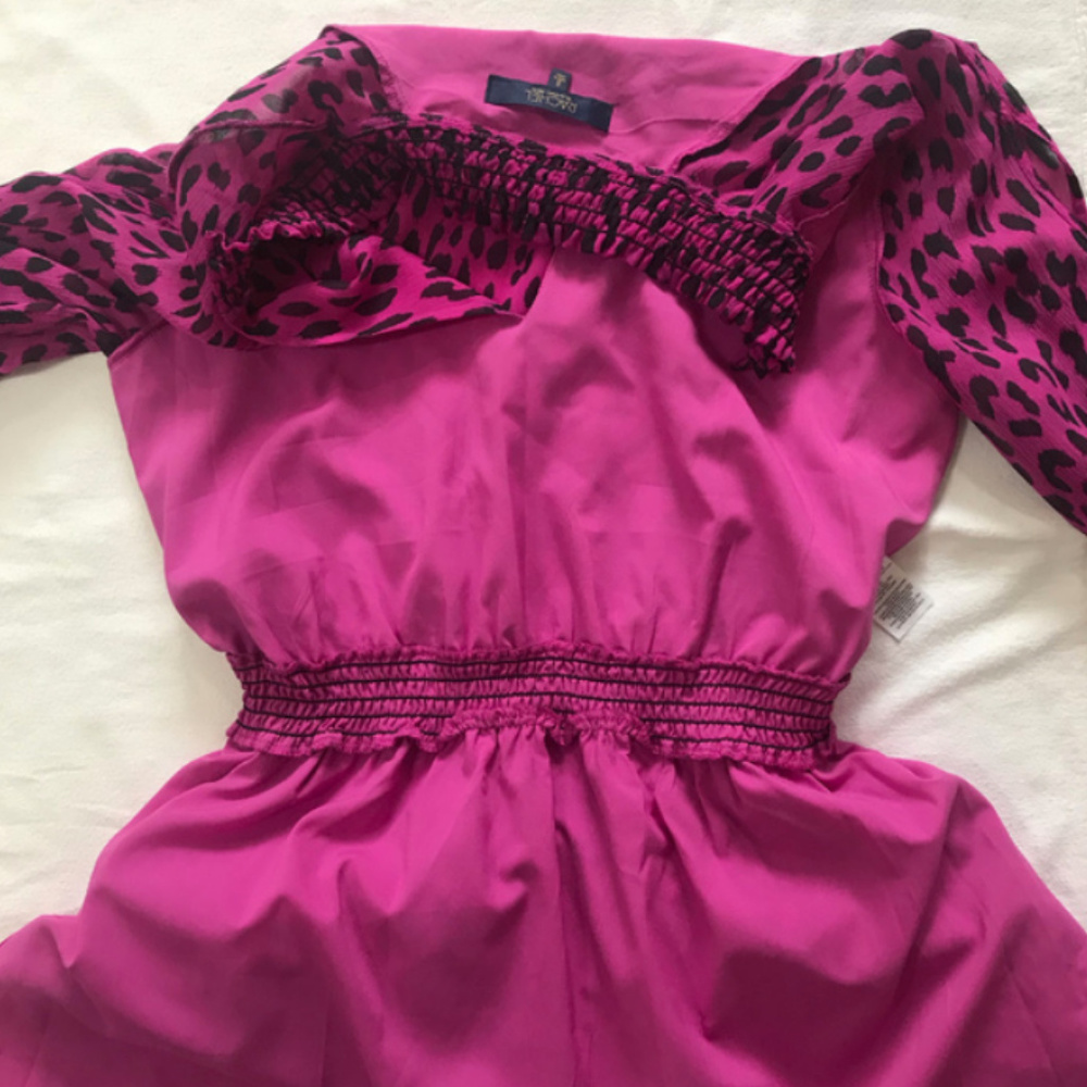 NEW RACHEL Rachel Roy Lucky Leopard Ruffled Dress - Picture 8 of 8